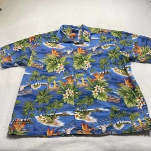 Wave Shoppe Mens Hawaiian Camp Aloha Shirt 4X Big Multicolor Floral